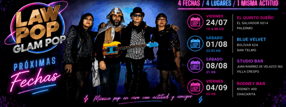 LAW POP anuncia sus próximas fechas en Buenos Aires: Palermo, San Telmo, Villa Crespo y Chacarita
