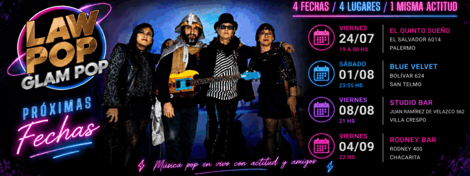 LAW POP anuncia sus próximas fechas en Buenos Aires: Palermo, San Telmo, Villa Crespo y Chacarita